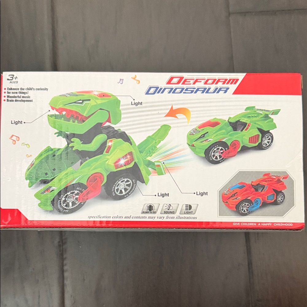 Dinosaur Transforming Toy Car - Green and Red
